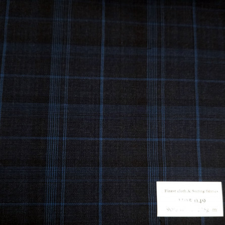 H95.049 Kevinlli V8 - Vải Suit 90% Wool - Xám đen sọc caro